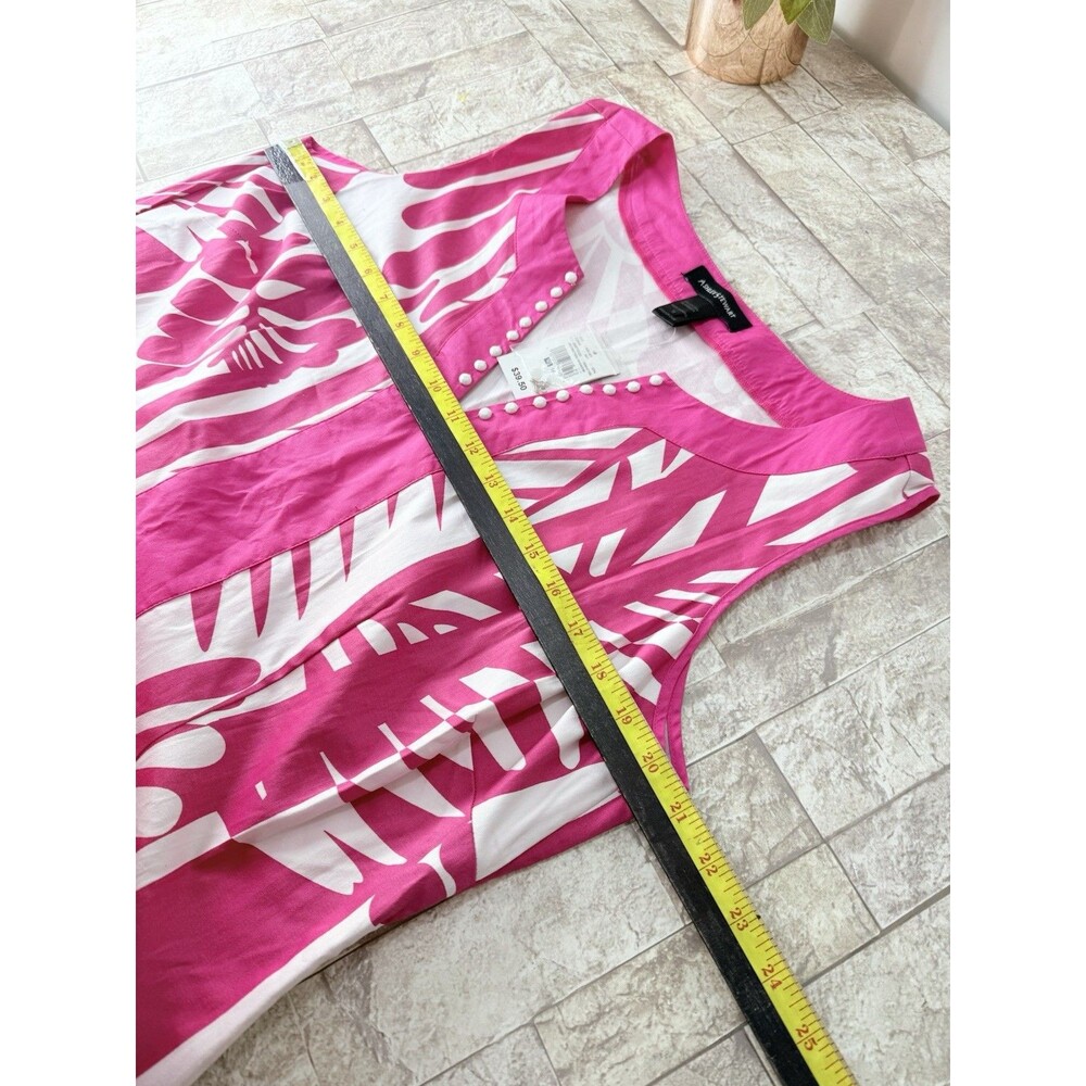 NWT Ashley Stewart Floral Print Midi Dress Size 16 Pink V Neck Sleeveless - Picture 8 of 11